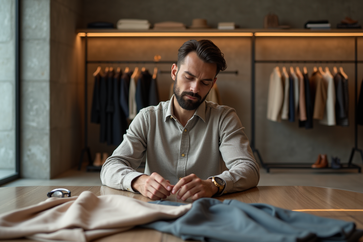 Femme entrepreneure mode dans un showroom élégant